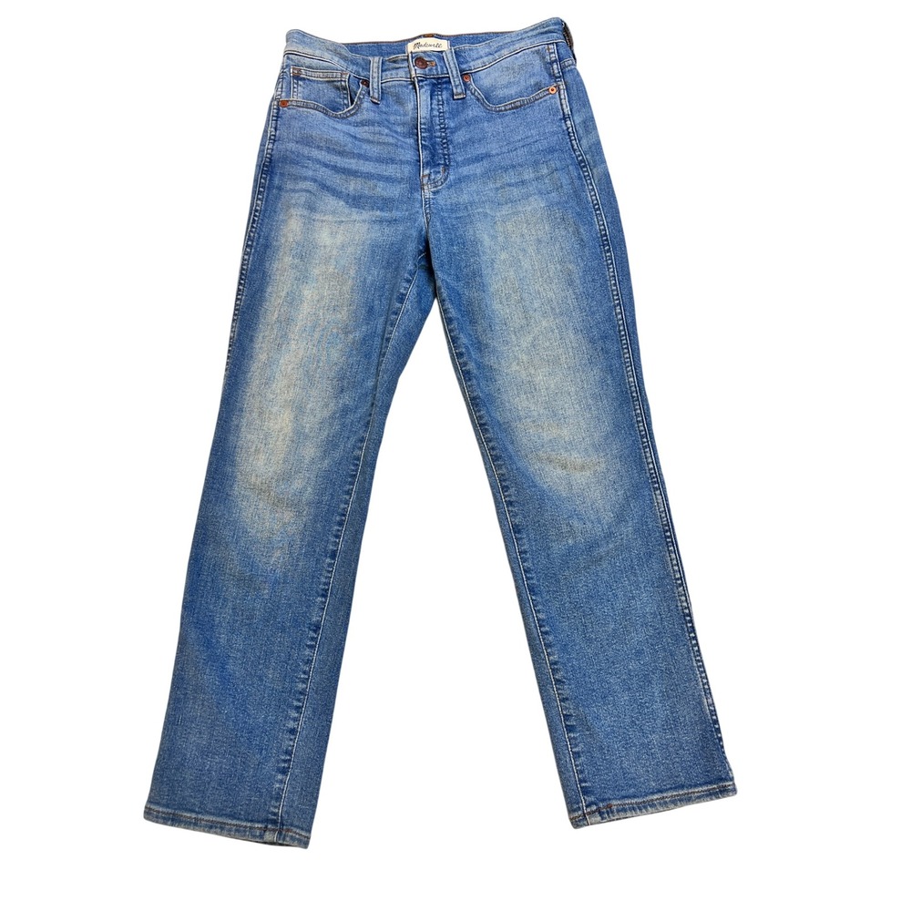 Madewell Stovepipe Jeans Womens 25 Blue Excellent Straight Leg High Rise Denim